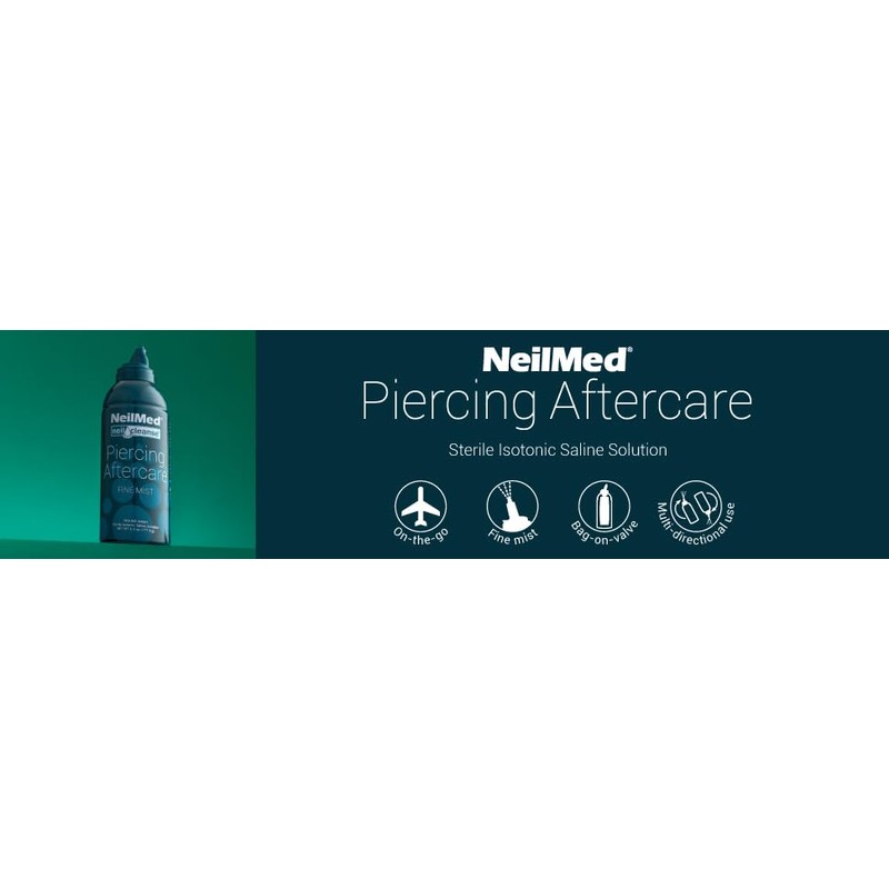 NeilMed NeilCleanse Piercing Aftercare, Fine Mist, 6 Fluid Ounce by