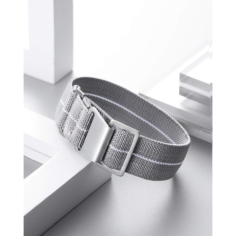 Binlun Elastic NATO Fabric Nylon Watch Strap, Waterproof Replacement Velcro