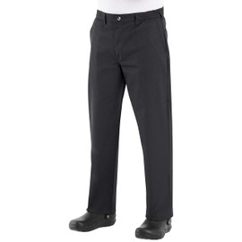 Chef Designs Men's Chef Pant, Black, 38W x 32L