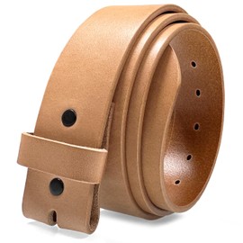 Genuine Full-Grain Cowhide Leather Premium Natural Color Belt Strap 1-1/2"(38mm) Wide (Natural, 34)
