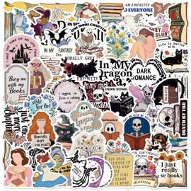 50-Piece Fantasy Dark Romance Sticker for Readers – Bookish Reading Book Stickers for Kindle, Booktok Book Lovers, Laptops, Water Bottles, Journals