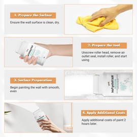 White Paint, White Paint for Wall Touch up Paint for Walls, Water Based &Low Odor Wall Paint with Roller Brush, White Wall Paint Repair Kit for Flat, Ceiling Wall- No Extra Tools Required, Low VOC