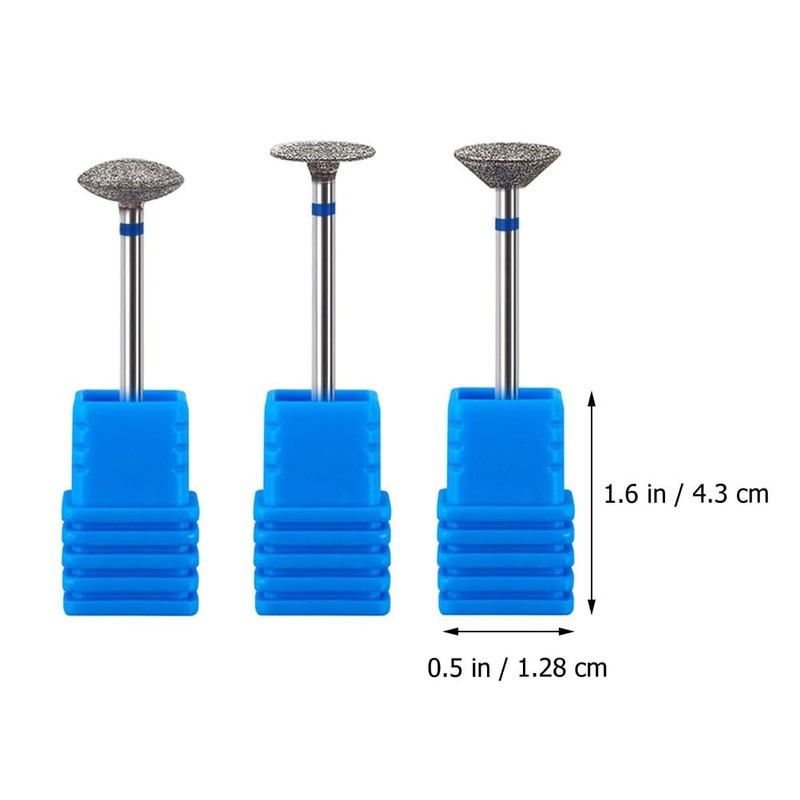 minkissy 3 Pcs Nail Polisher Diamond Tipped Drill Bit Cuticle