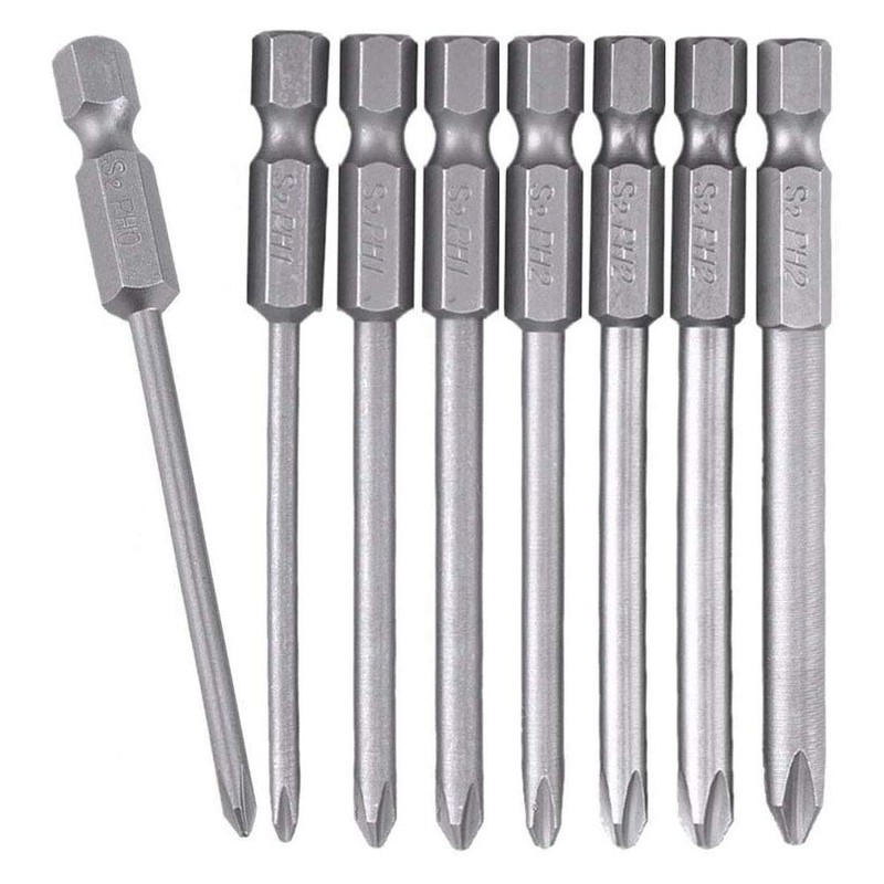 Bestgle 8Pcs 75mm 1/4 Inch Hex Shank Magnetic Long Phillips