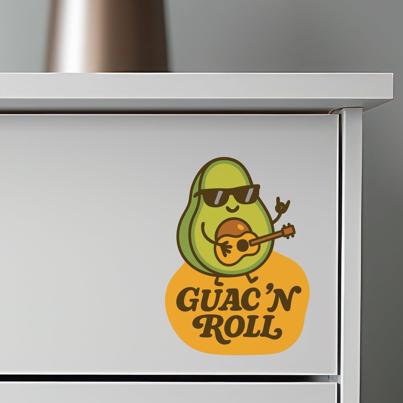 Guac 'N Roll – Funny Avocado Music Pun Sticker –