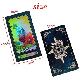 Jzhen Tarot Cards Learn to Lay, 78 Waite Tarot Cards with Instructions, Tarot for Beginners, Runic Tarot Cards Set, Tarot Deck Future Game Cards Set with Colourful Box Card Games