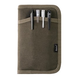 Maxhoo Journal Cover for Field Notes Notebooks, Pocket Notebook Cover for Moleskine Cahier 3.5 x 5.5, Waxed Canvas Journal Notebook Planner Sketchbook Cover with Zipper Pen Holder (Olive)