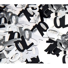 56g Black & Silver 70th Birthday Confetti Foil Metallic Glitter Table Scatter Sprinkles Age Birthday Party Decorations