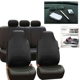 FH Group Car Seat Covers Full Set Royal Seat Cover-Universal Fit BLACK, Automotive Seat Covers, 1-Piece Front Seat Covers, Airbag Compatible, Split Bench Rear Seat Cover, Car Seat Cover for SUV, Sedan