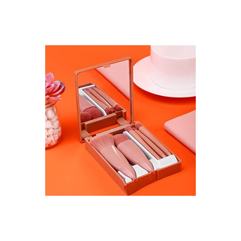 Pinceles de maquillaje Conjunto 5pcs Multi-Function con espejo suave pelo