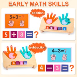 Montessori Toys for 3-5 Year Old, Educational Math Manipulatives Learning Toys for Toddlers 2-4 Years, Number Counting Blocks Toys for Kids, Homeschool Kindergarten Supplies Boys Girls Birthday Gifts