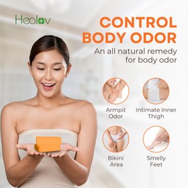 Healov Healov Persimmon Soap Bar for Body Odor Control C Purifying Deodorizing Face & Body Wash for Eliminating Body Odor C Great for Skin Brightening, Hyperpigmentation C Deodorant Soap for Men & Women