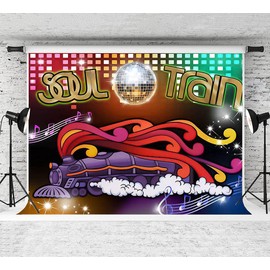 70's and 80's Disco Dancing Prom Party Theme Photography Backdrops 70's 80's Neon Glow Glitter Music Photo Background Studio Shooting Props 7x5ft Vinyl