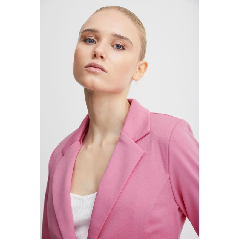 ICHI IHKATE BL Women's Blazer, Short Stretch Jacket, One-Button, with