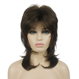 Lydell Long Soft Shaggy Layered Light Chestnut Brown Classic Cap Full Synthetic Wigs