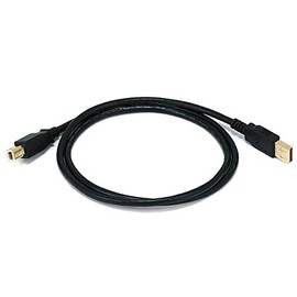 Monoprice USB-A Male to USB-B Male 2.0 Cable - 28/24AWG, Shielded, Gold Plated, 3 Feet, Black