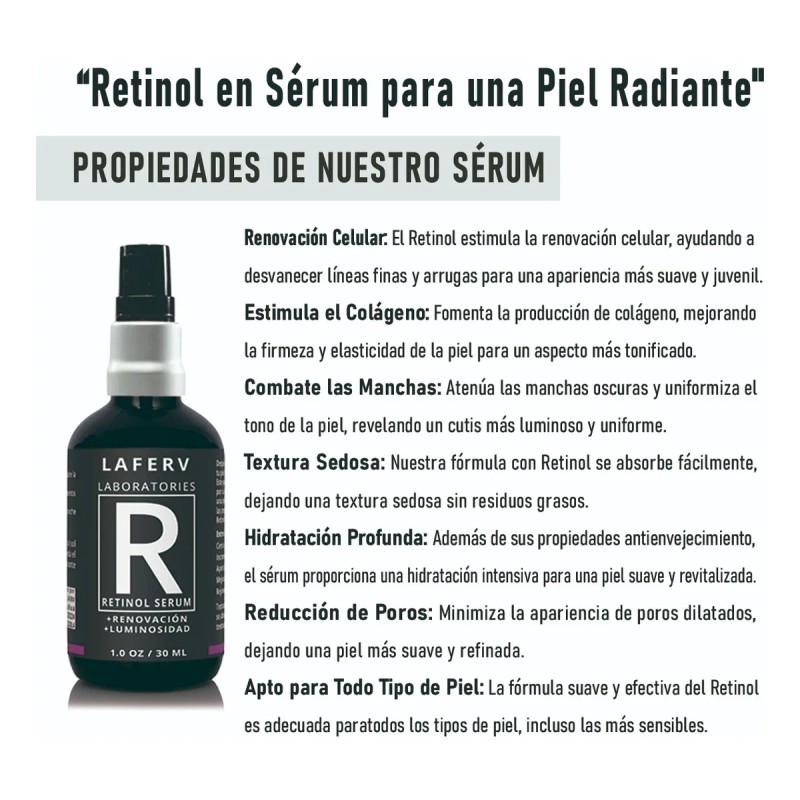 Retinol Serum 30 Ml Renovación Celular Piel Radiante