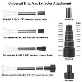 JONFLYER Shop Vac Extractor Attachment Vacuum Extractor Tool for Carpet Upholstery Car Detailing Wet Dry Carpet Extractor Wand Large and Small