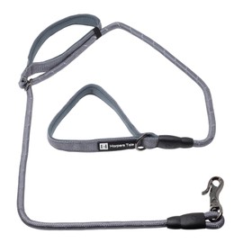 Harpers Tale Reflective Grey Rope Dog Lead Innovative Design with Adjustable Control Handle - Easy Attach Hook - Neoprene Padded Handles 1.5 M Long for Small, Medium & Large Sized Dogs