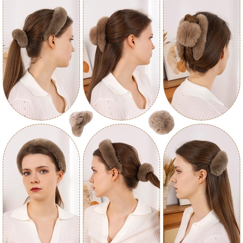 Medium Cute Fine Fuzzy Curly Hair Clips for Women, Trendy