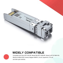 ipolex 10G SFP+ Multimode LC Transceiver, 10GBase-SR Mini GBIC Module Compatible with Cisco SFP-10G-SR, Ubiquiti UF-MM-10G, TP-Link TXM431-SR, Meraki, Netgear etc. (MMF, 850-nm, 300 meters) 10-Pack