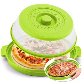 Microwave Splatter Cover & Anti-scald Plate,Collapsible Plastic & Silicone Microwave Cover for Food with Vented,Kitchen Dish Guard Cover for Meal Prep,Home Apartment Essential