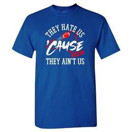 New York - They Hate Us 'Cause They Ain't Us Men's T-Shirt for Football Fans (Royal Shirt, S)