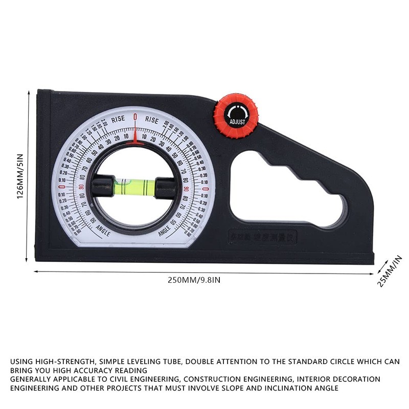 Engineering Slope Inclinometer,Angle Finder,Mini Inclinometer Measurement Tool,Protractor Level Meter,Clinometer Slope