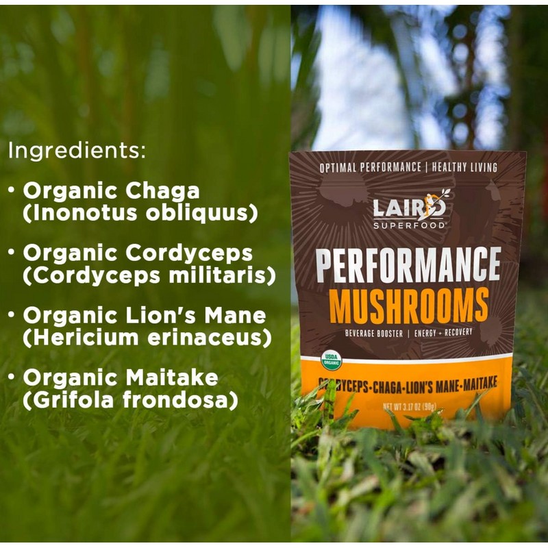 Laird Superfood Performance Mushroom Blend 3.17oz Energy Cognition Best By