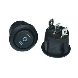 SPDT 3 Pins 3 Position ON/Off/ON Rocker Toggle Switch,3 Way Round Rocker Switch 6A/250V 10A/125V AC,Use for Car Auto Boat Household Appliances(2pack)