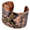 American Made Rustic Copper Cuff Bracelet – Dragonfly (Medium Size,