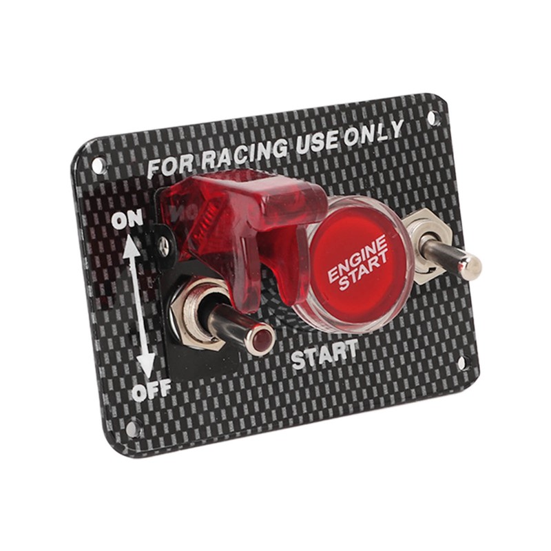 Universal Carbon Fiber Style 12V Ignition Switch Panel Aluminium Alloy