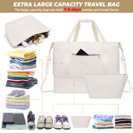 Weekender Bags for Women,Extra large 66L Expandable Travel Duffel Bag with Shoe Compartment,USB Charging Port,Toiletry Bag Set,Overnight Backpack Carry On for Outdoor,Hospital,Gym,Beach