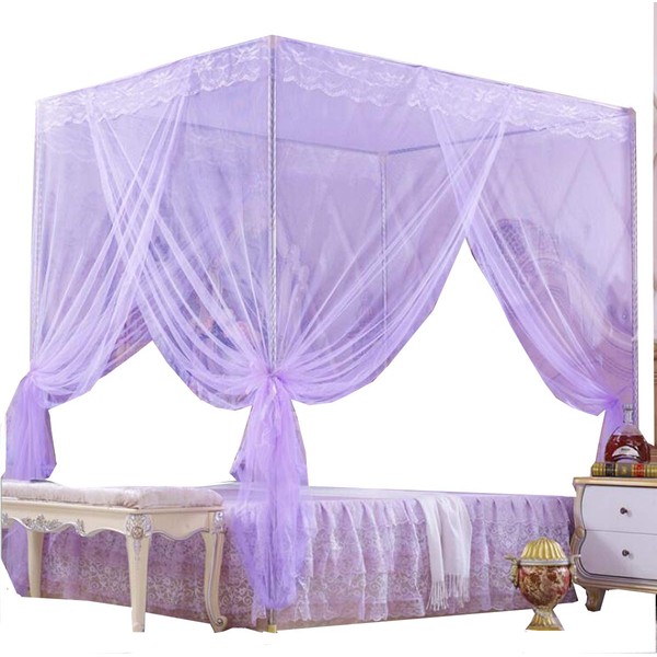 Nattey 4 Corners Princess Bed Curtain Canopy Canopies For Girls