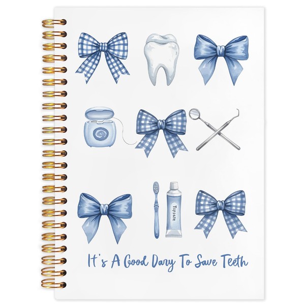 WUCHJ Dentist Gifts Notebook, Dental Hygienist Gifts Journal, Coquette Blue