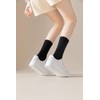 Irisbear White and Black Crew Socks for Women 6-9 Cotton