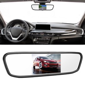 Rearview Mirror Backup Camera,4.3in Car HD Rearview Mirror Monitor 8LED Waterproof Night Vision Reversing Camera