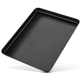 P&P CHEF 16 Inch Baking Sheet Pan, Nonstick Cookie Sheet for Baking, Large Carbon Steel Baking Tray, Sturdy Use & Easy to Clean & Oven Safe, Black
