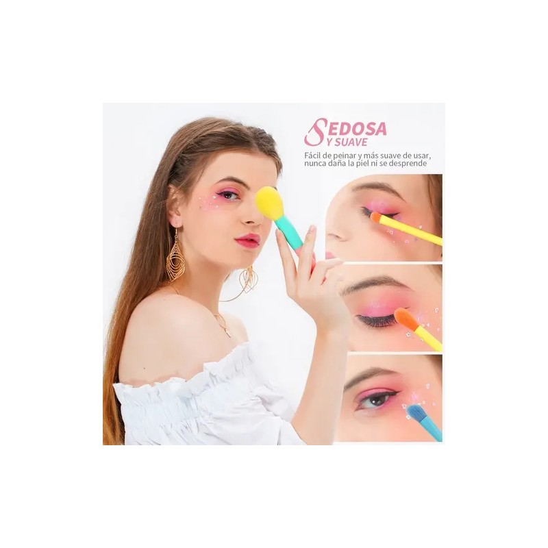 Brochas De Maquillaje Docolor , Juego De 15 Piezas Color