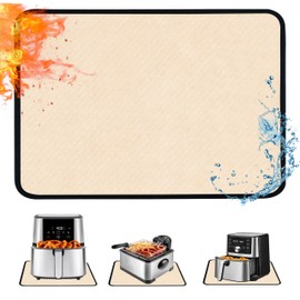 Heat Resistant Mat for Air Fryer,Deep Fryer,Oven,16x20in Hot Pads for Kitchen Counter Heat Protector,Under Coffee Maker Mats for Quartz Countertop Protector,Deep Fryer Coffee Machine Mats (Khaki)