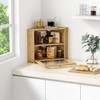 Goozii Bamboo Corner Bread Box for Kitchen Counter, 2 Tier