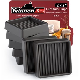 Yelanon Furniture Coasters - 8 Pcs 2” Furniture Caster Cups - Non Slip Furniture Pads Hardwoods Floors - Non Skid Grippers Rubber Furniture Feet Anti Slide Floor Protector for Bed Couch Stoppers