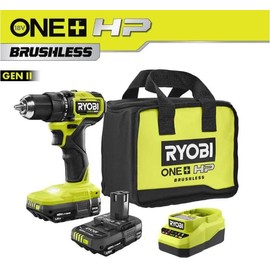 RYOBI ONE+ HP 18V Brushless Cordless Compact 1/2in. Drill/Driver Kit with (2) 1.5 Ah Batteries and Charger