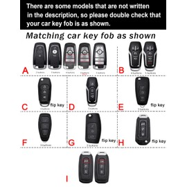 ontto Key Holder Fit for Ford Flip Key Fob,Soft and Durable Leather Key Shell Case for F150 F250 Focus 3 Escort Kuga Everest Fiesta Mustang Edge MKV S-MAX Fusion 2015-2019 Ranger 2016,Type-C-Pink