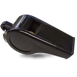 Cannon Sports Black Plastic Whistle with Keychain - Loud Clear Sound - for Coaches, Referees and Lifegaurd Safety