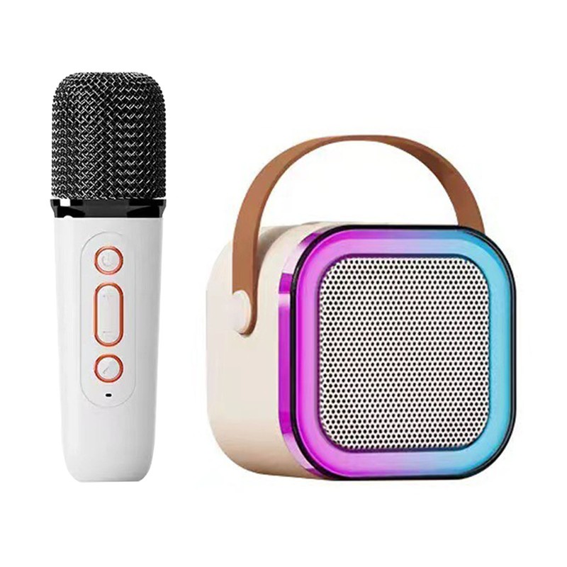 Mini Karaoke Machine Karaoke Speaker with Wireless Microphone Light Effects