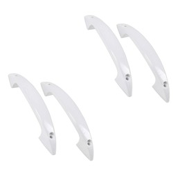 Merriway BH01767 (4 Pcs) D-Type Plastic Door Drawer Handle for Front Mounting, 125mm White - Pack of 4 Pieces