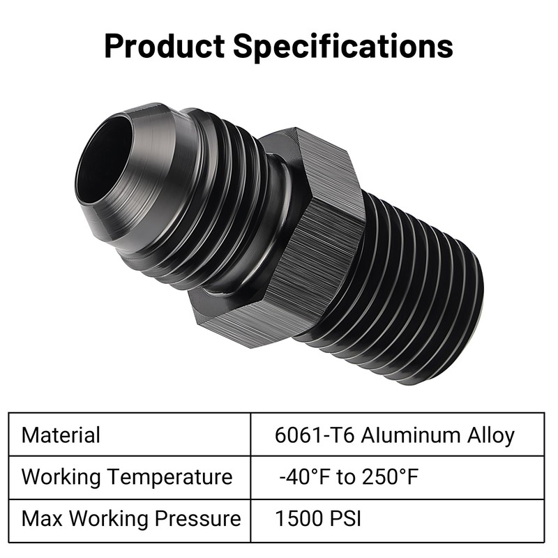 EVIL ENERGY 6AN to 1/4 BSPT Pipe Fitting Adapter Aluminum