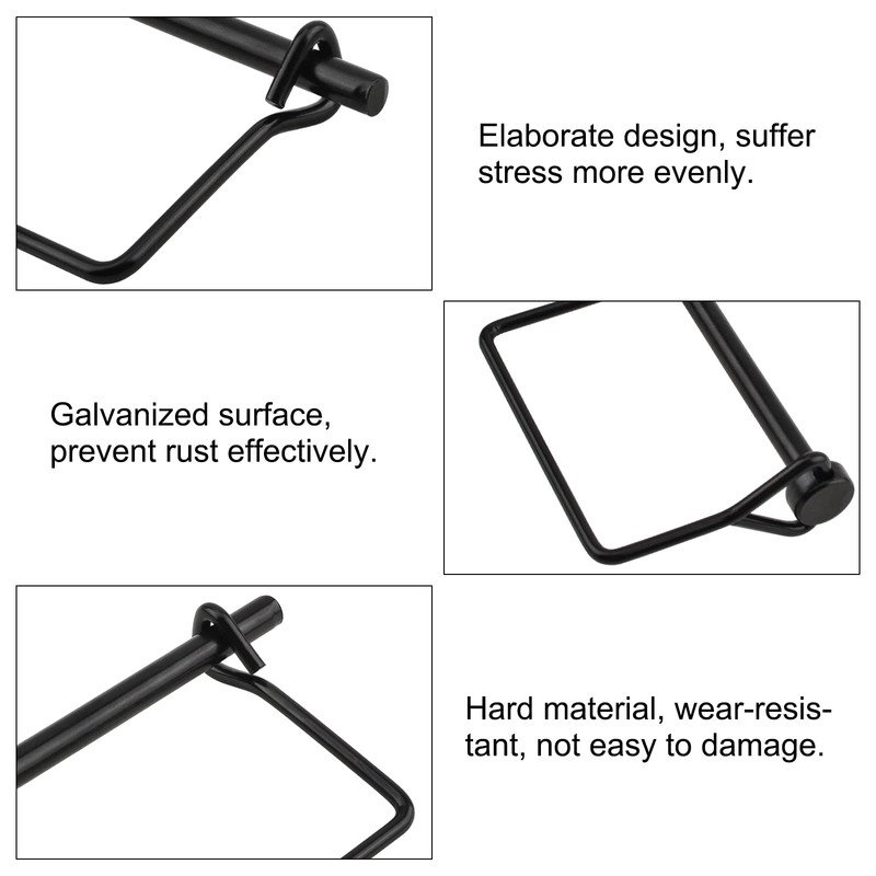 INCREWAY 4 PCS 6mm Carbon Steel Black Quick Release Safety