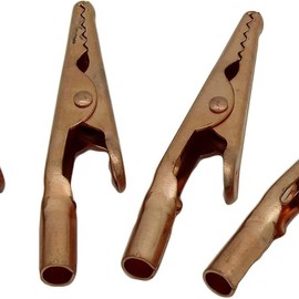 ProTechTrader Solid Copper Alligator Clips (4 pack) - Soldering Heat Sink & DIY Test Clip Wire Connector - Style: 10a Crocodile Jaw Clips (4pcs) - 2in (50mm)